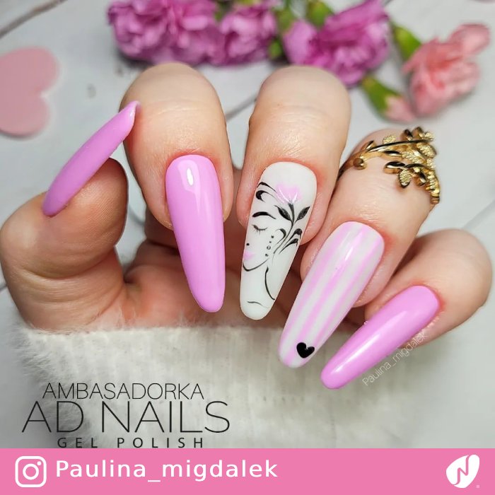 Spring-Themed Pink Nails